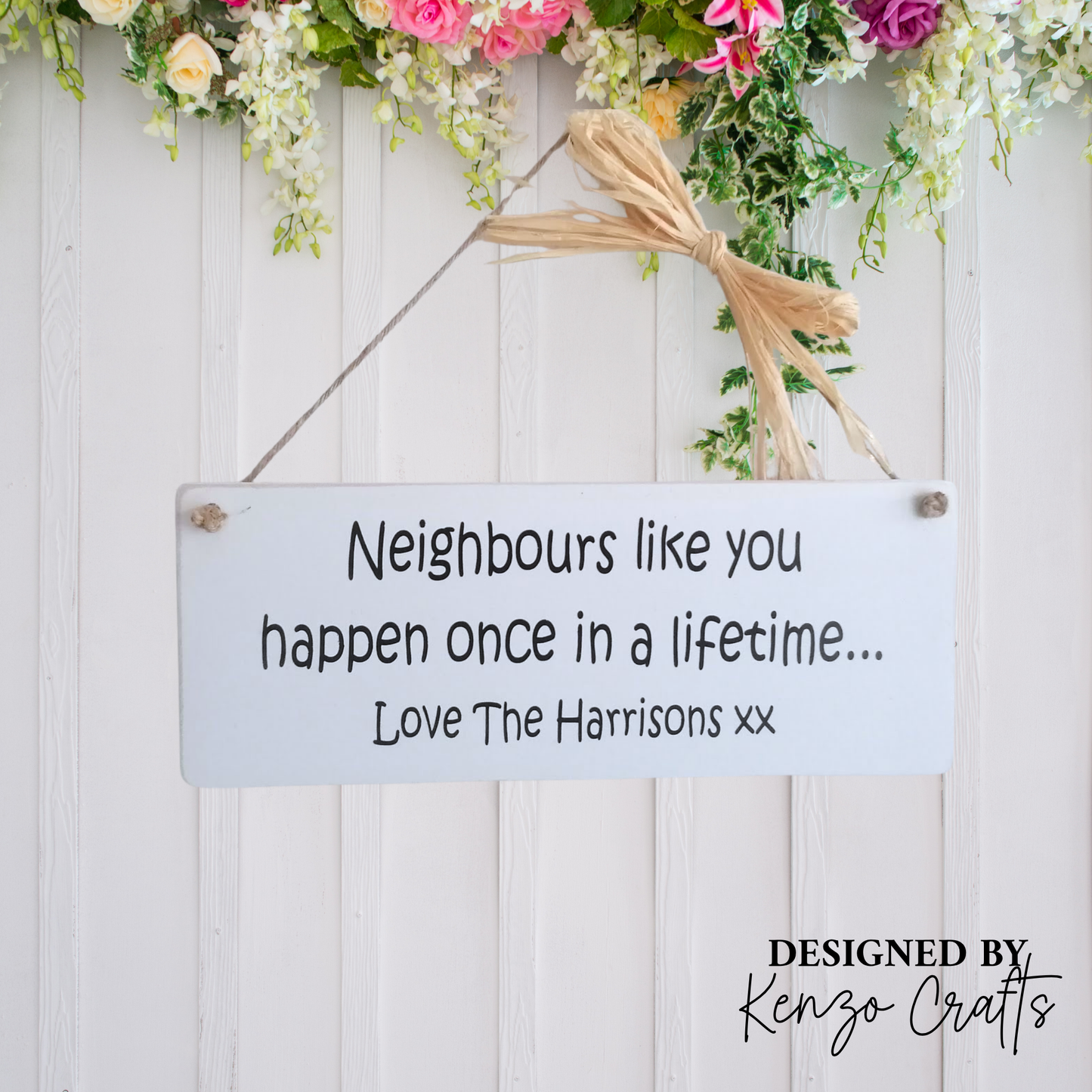 Personalised Wooden Gift Plaque Neighbours