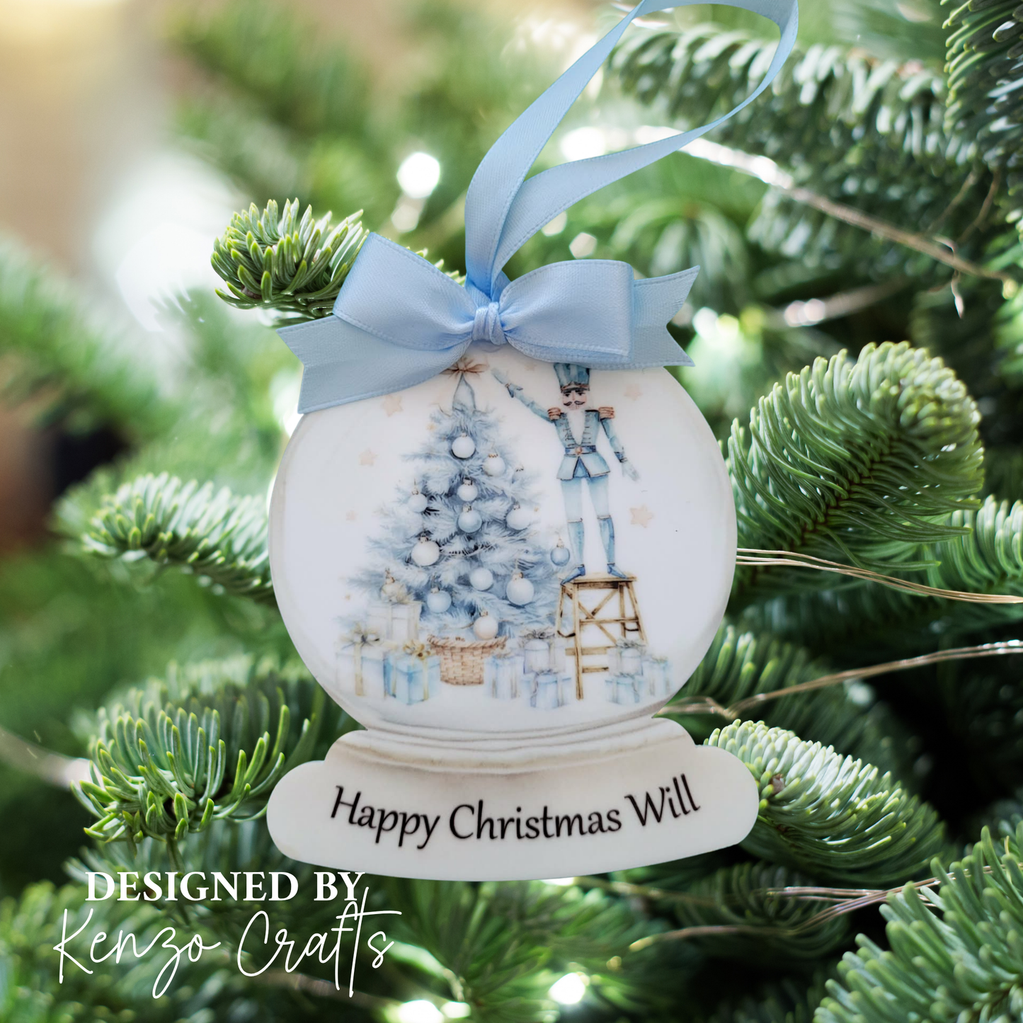 Personalised Christmas Tree Bauble – Nutcracker & Sugar Plum Fairy Keepsake