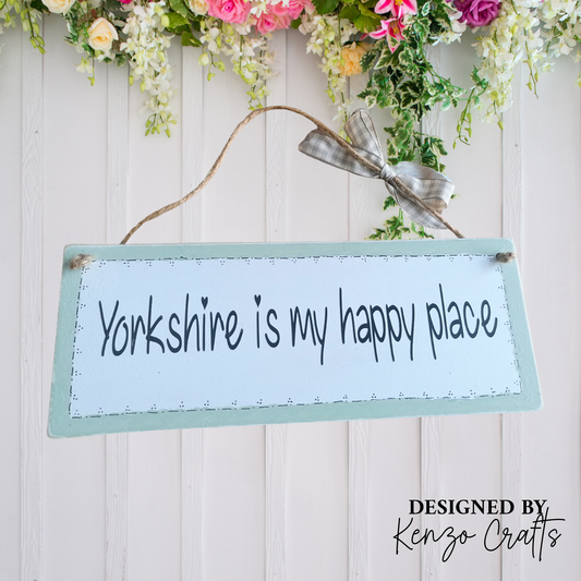 Personalised Happy Place Wooden Plaque - Custom Location Sign