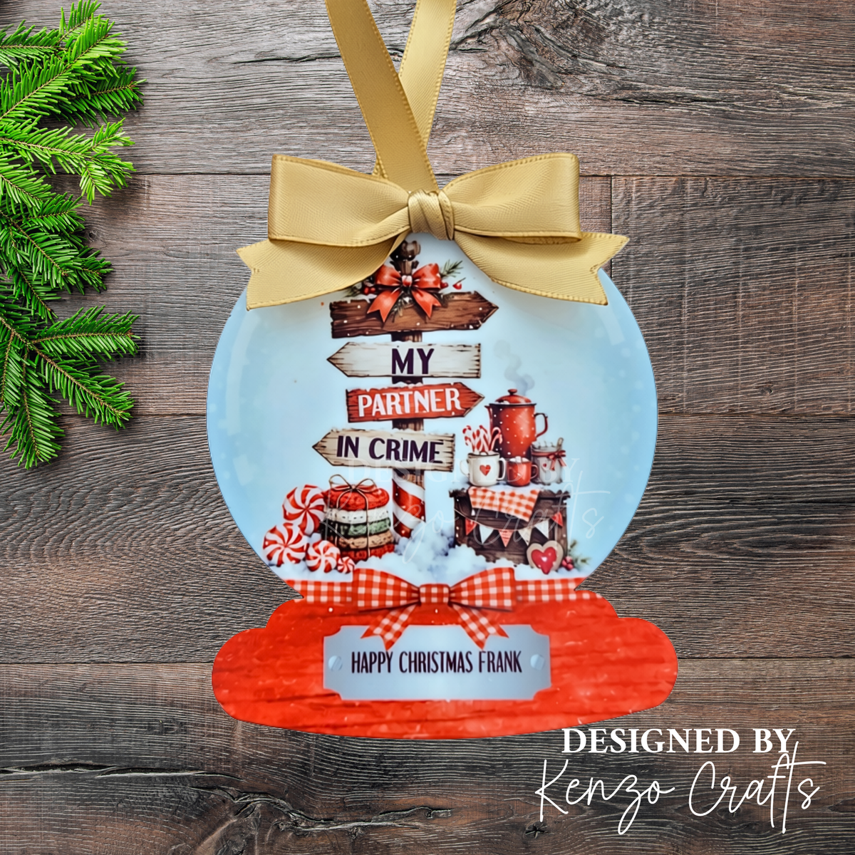 Personalised Work Colleague Bestie Christmas Tree Ornament