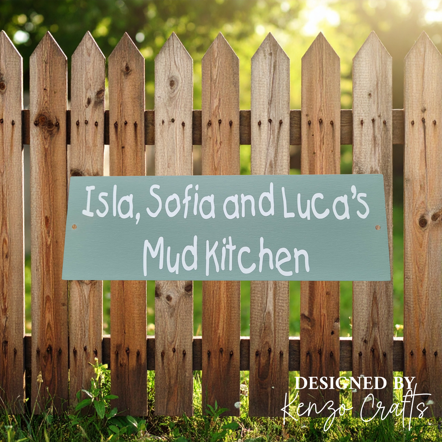 Personalised Children's Wooden Mud Kitchen Sign | Custom Playhouse & Den Plaque