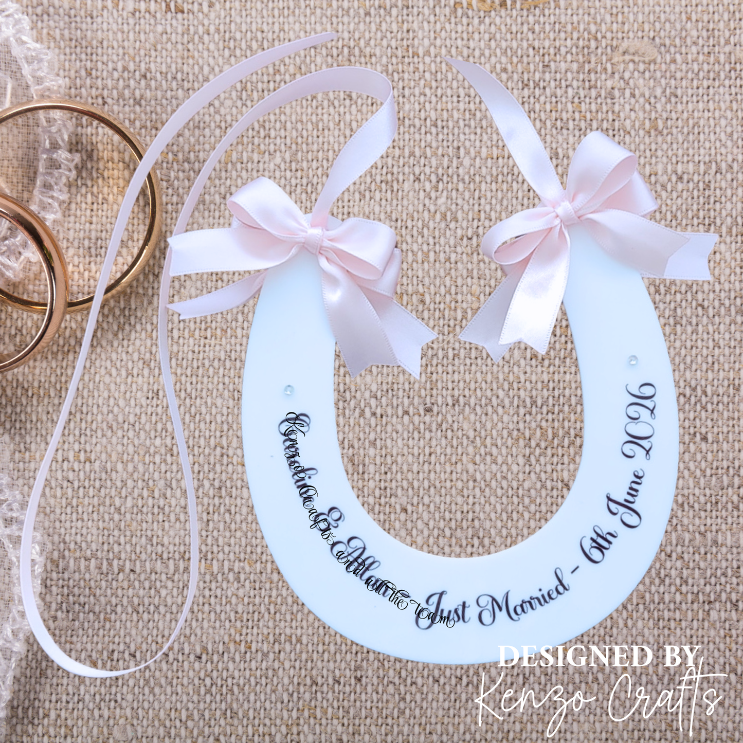 Personalised Wedding Horseshoe Keepsake | Lucky Bride & Groom Gift