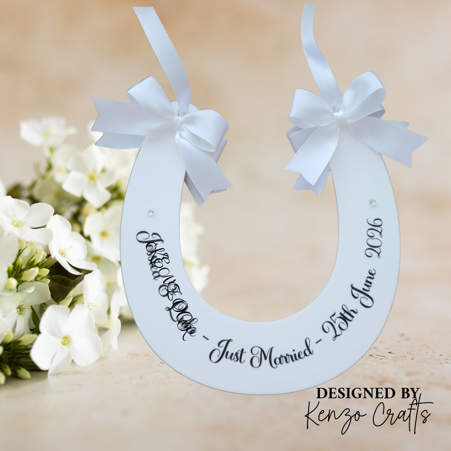Personalised Wedding Horseshoe Keepsake | Lucky Bride & Groom Gift