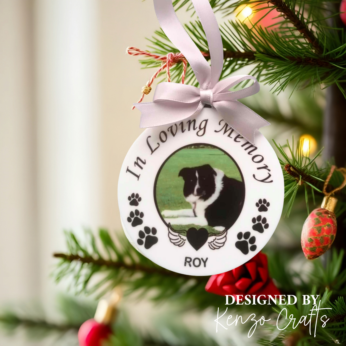 Personalised Pet Memorial Bauble | Rainbow Bridge Dog Keepsake
