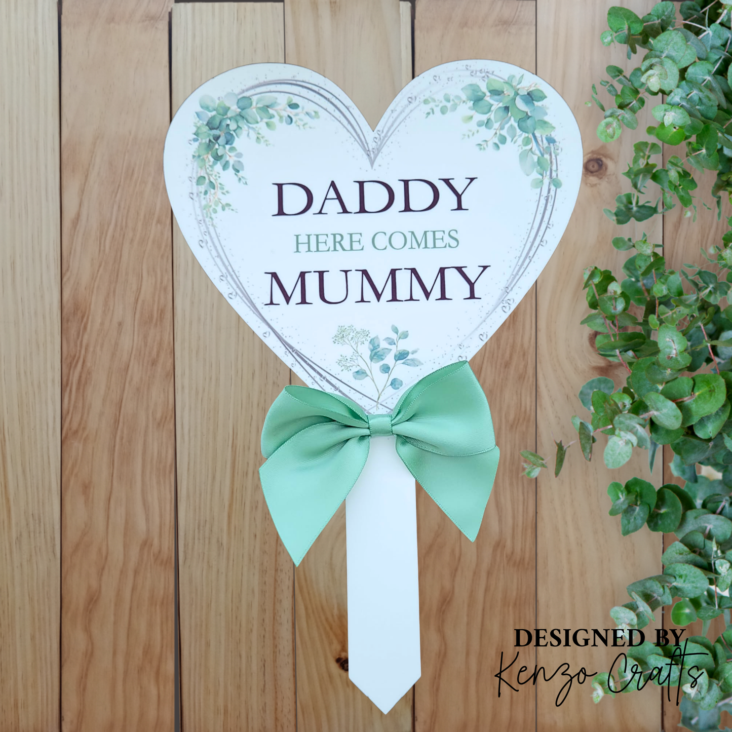 Personalised Wedding Heart Paddles | Flower Girl & Pageboy Aisle Sign