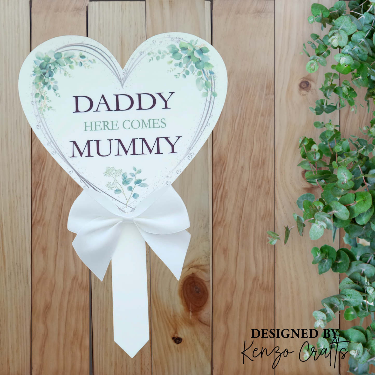 Personalised Wedding Heart Paddles | Flower Girl & Pageboy Aisle Sign