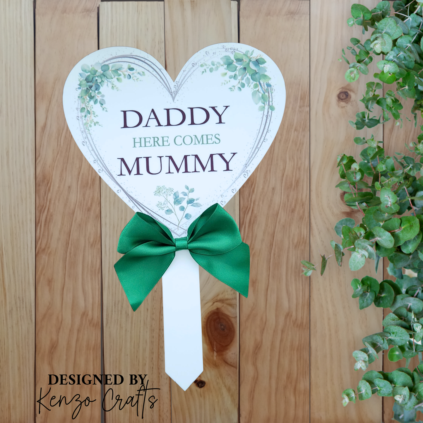 Personalised Wedding Heart Paddles | Flower Girl & Pageboy Aisle Sign