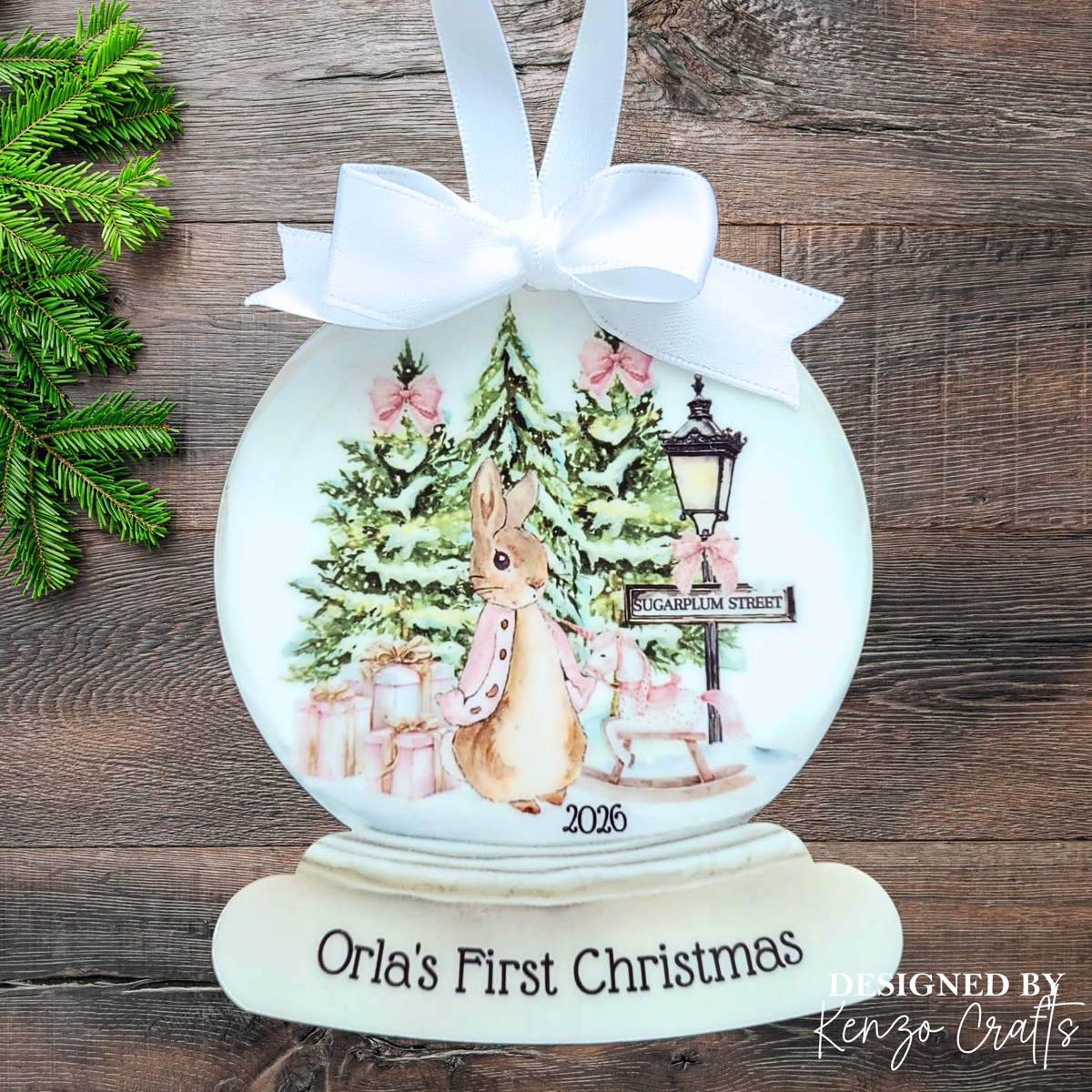 Personalised Baby's 1st Christmas Peter Rabbit Ornament
