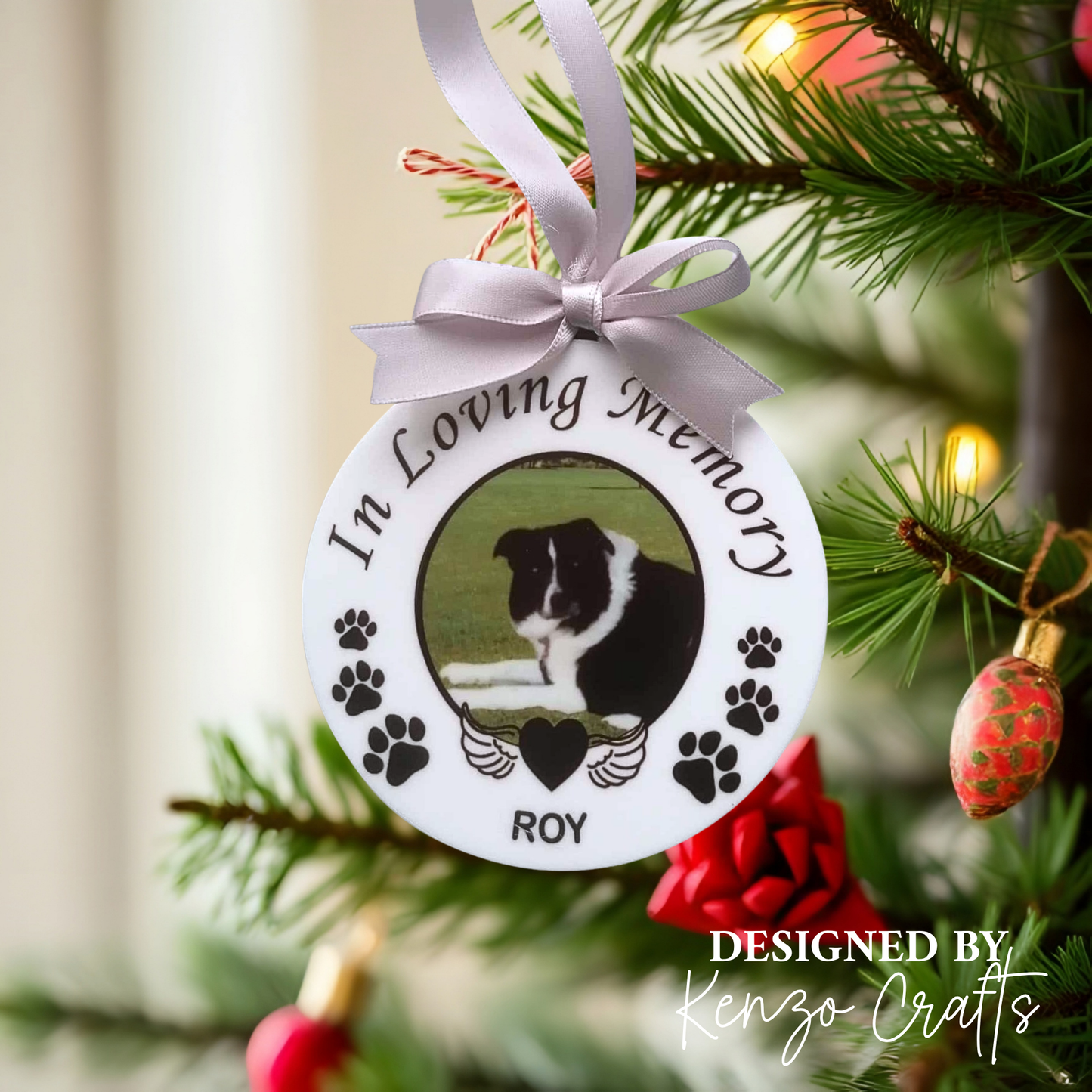 Personalised Pet Memorial Bauble | Rainbow Bridge Dog Keepsake