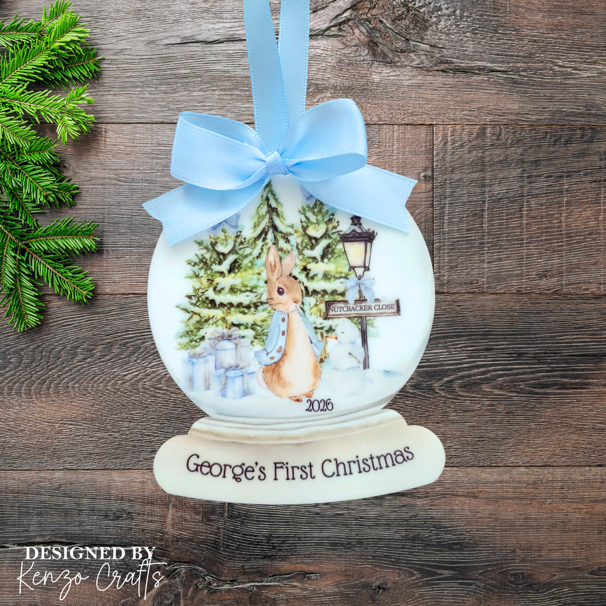 Personalised Baby's 1st Christmas Peter Rabbit Ornament