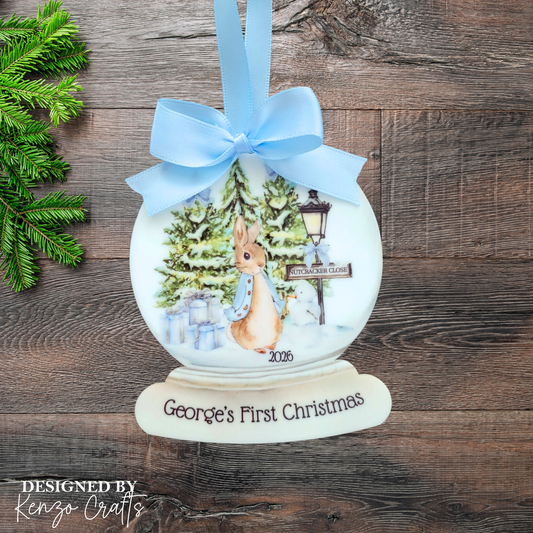 Personalised Baby's 1st Christmas Peter Rabbit Ornament