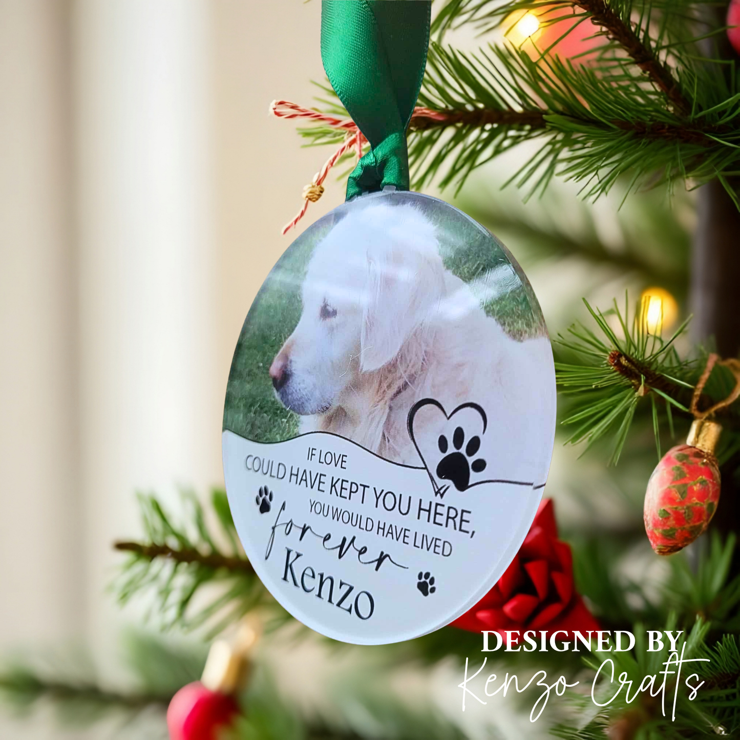 Personalised Pet Memorial Bauble | Christmas Photo Keepsake
