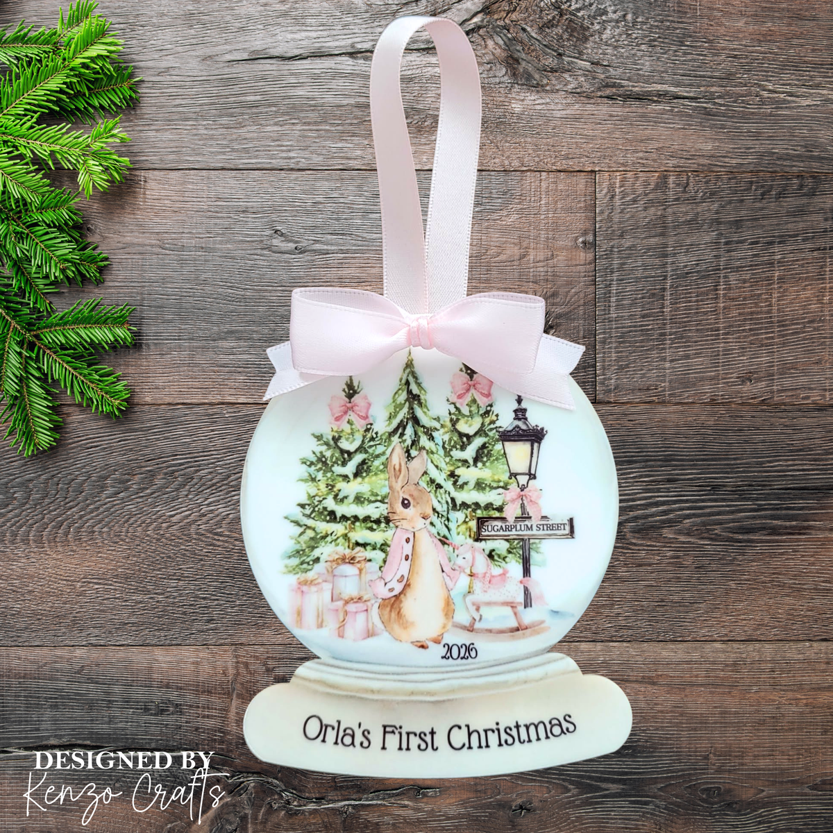 Personalised Baby's 1st Christmas Peter Rabbit Ornament