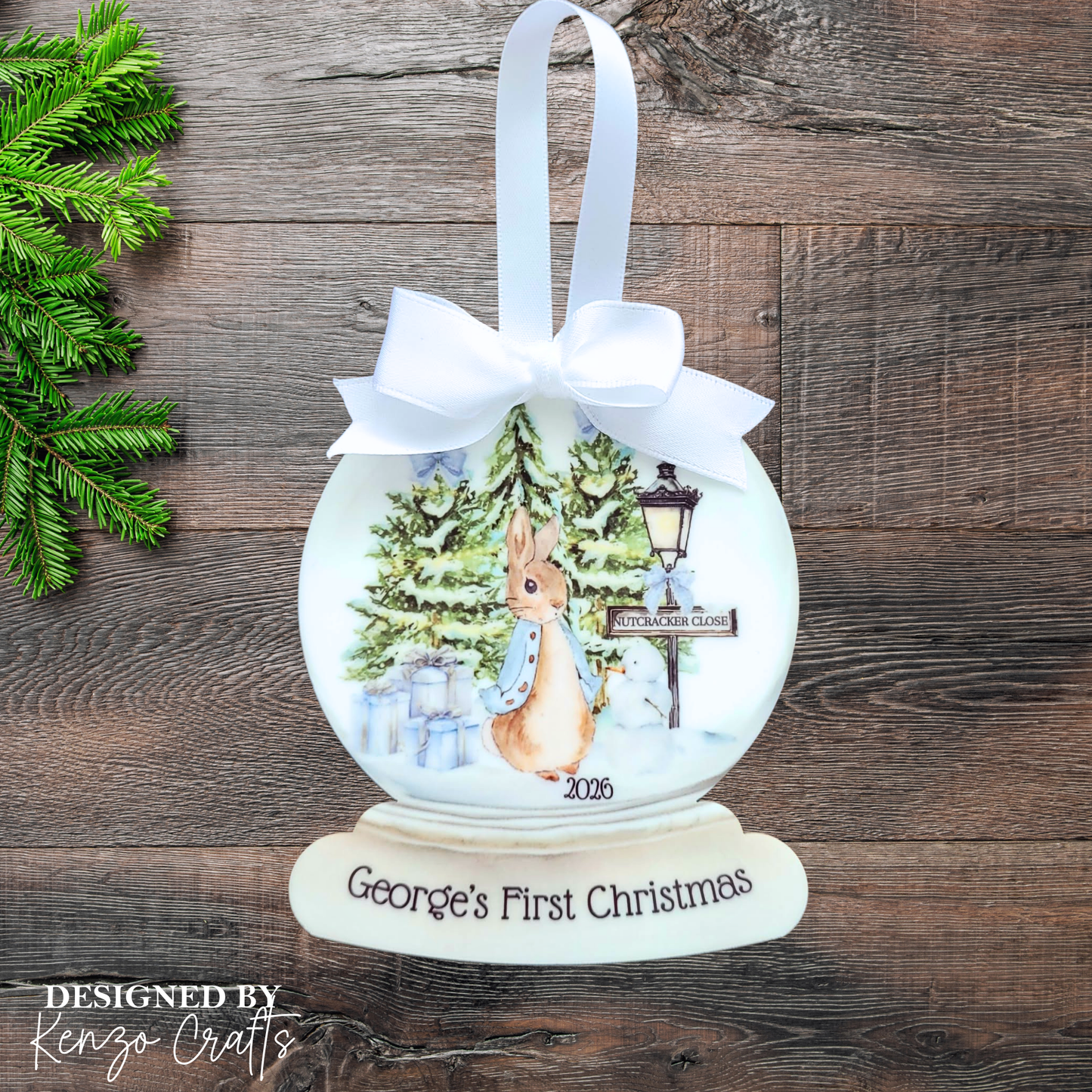 Personalised Baby's 1st Christmas Peter Rabbit Ornament