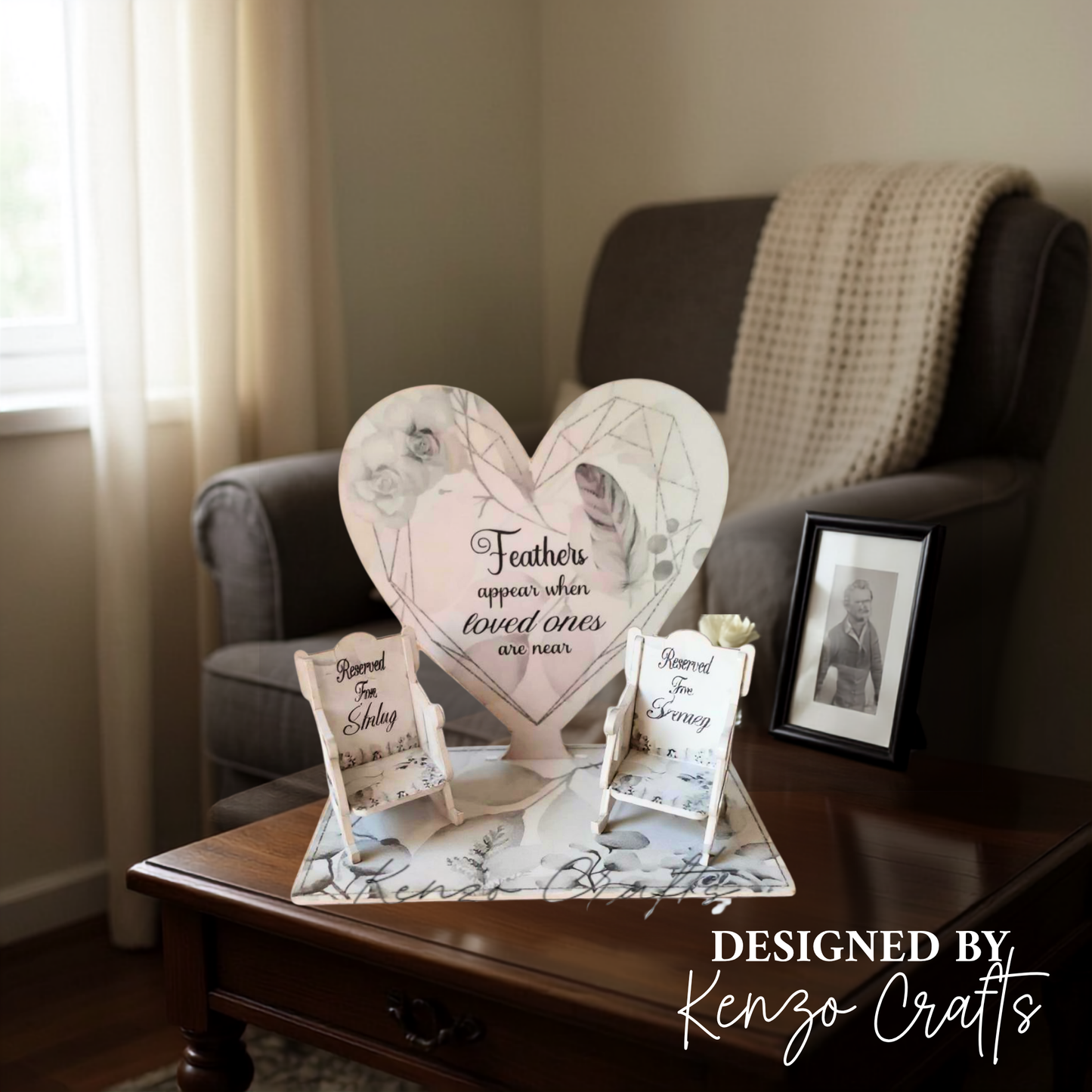 Personalised Memorial Heart Keepsake | Rocking Chair