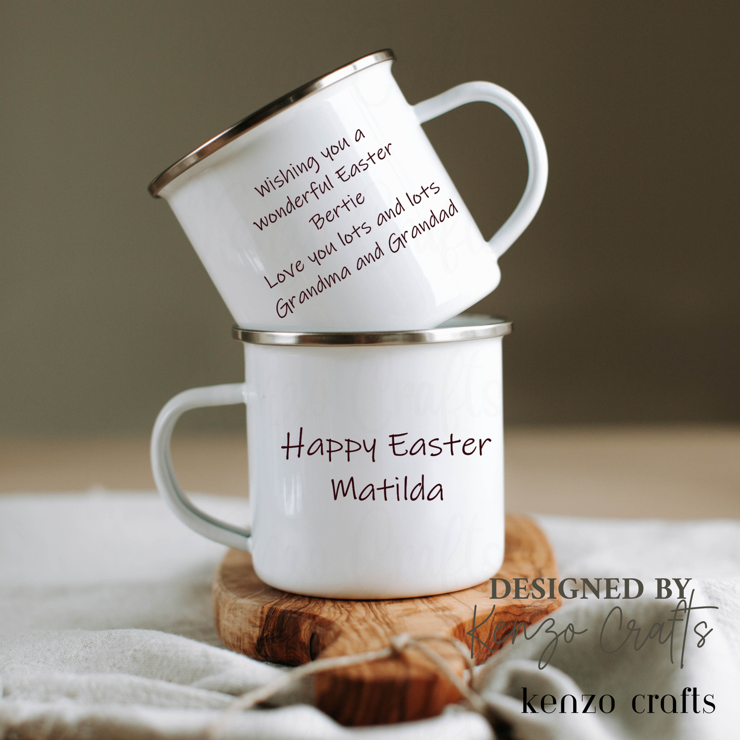 Personalised Enamel Easter Cup for Kids