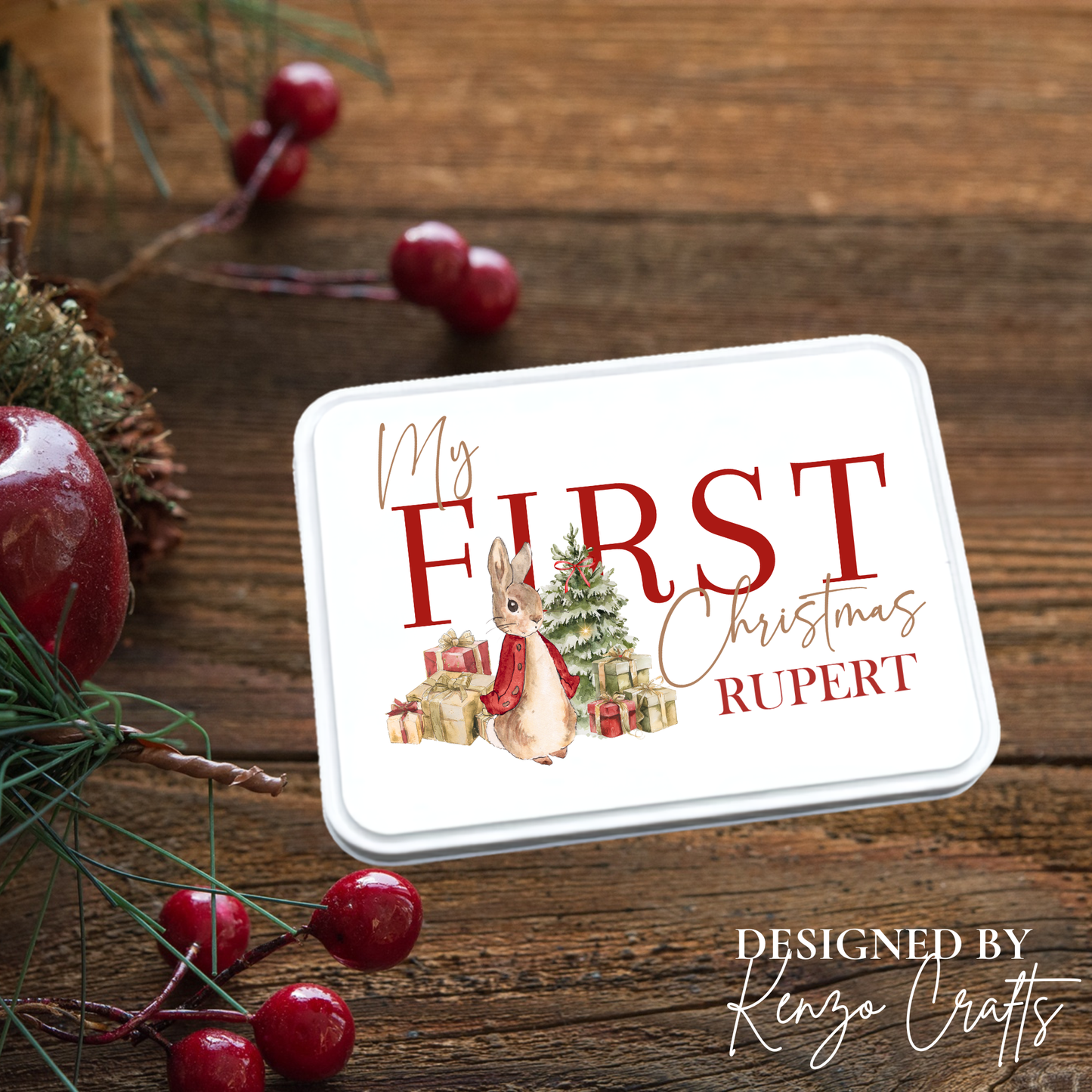 Baby's First Christmas Personalised Keepsake Tin