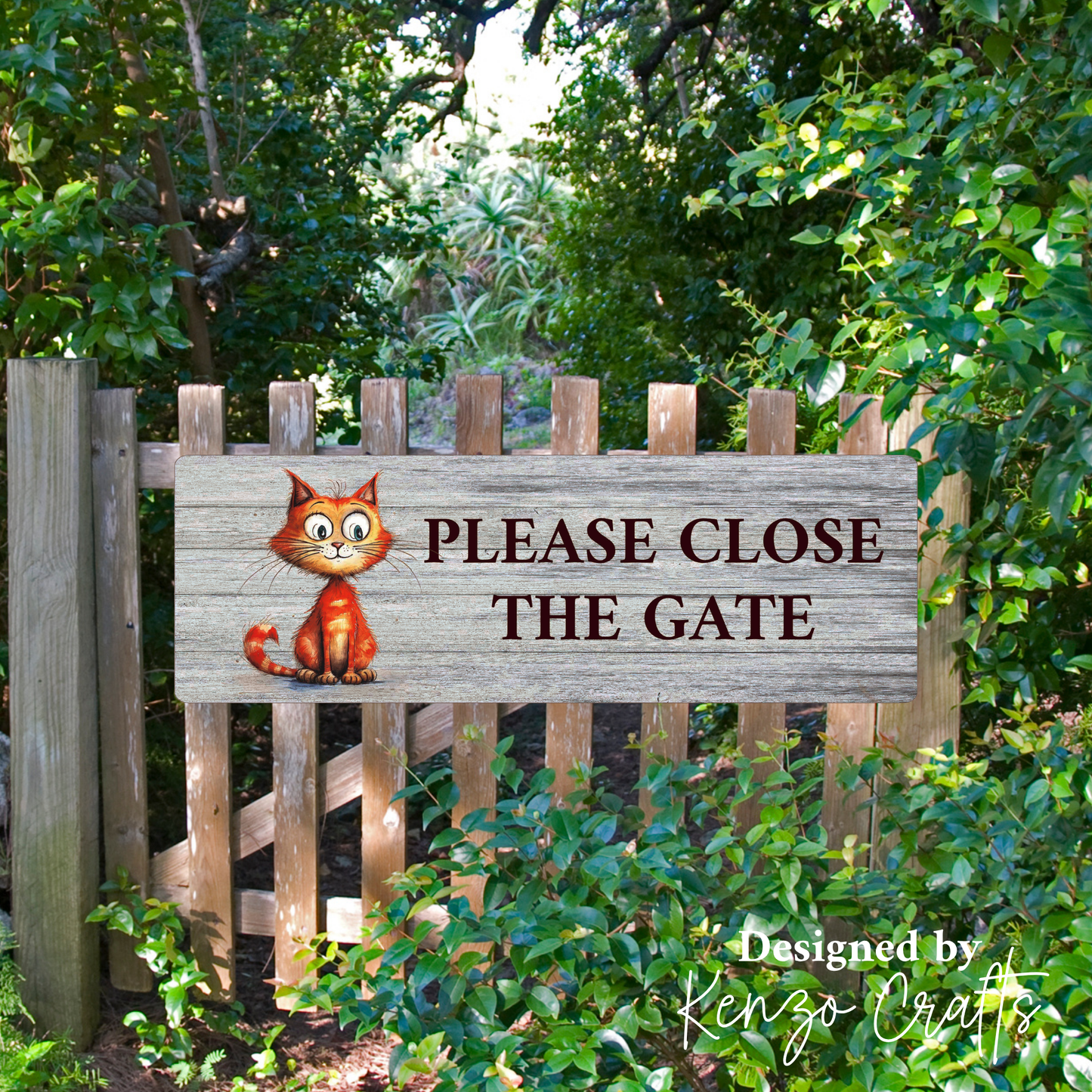 Custom Acrylic 'Please Close The Gate' Sign