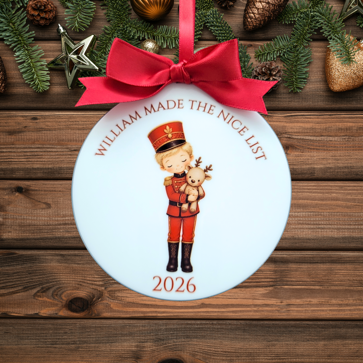 Personalised Nice List Bauble | Christmas Tutu | Nutcracker Boy