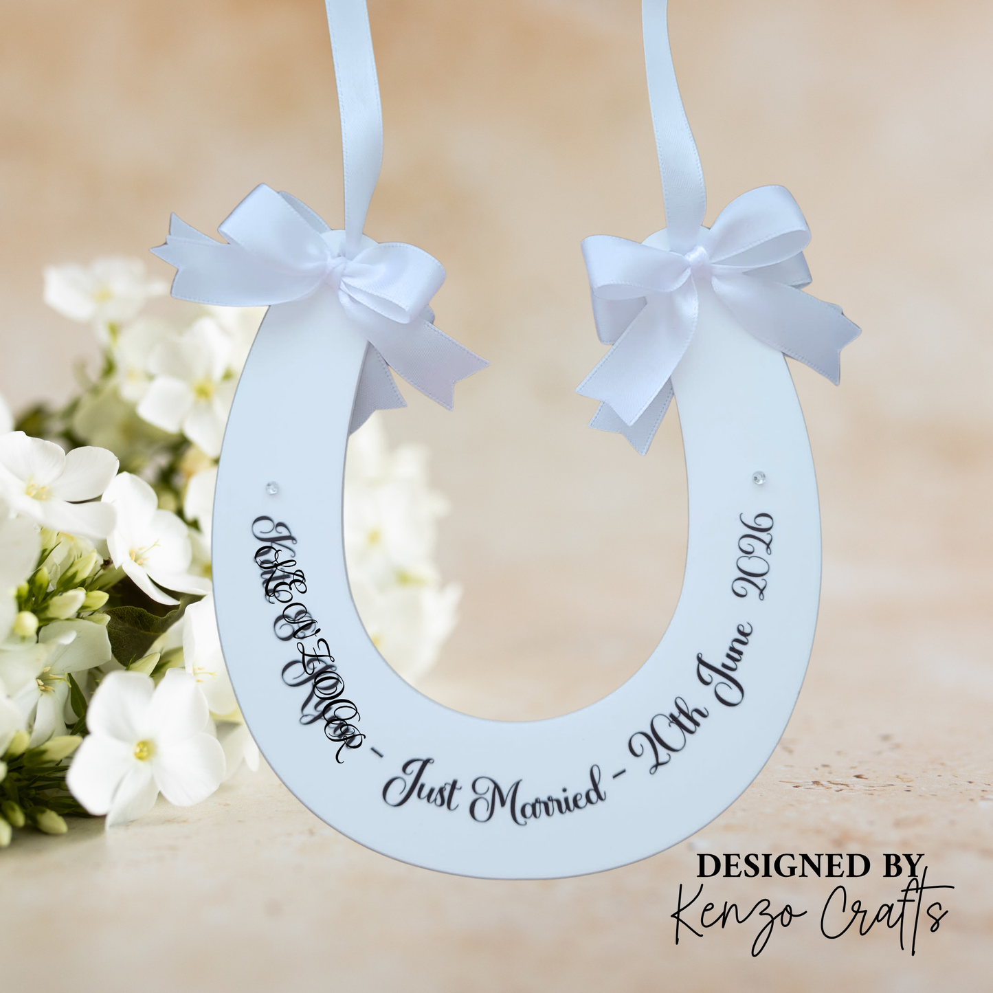 Personalised Wedding Horseshoe Keepsake | Lucky Bride & Groom Gift