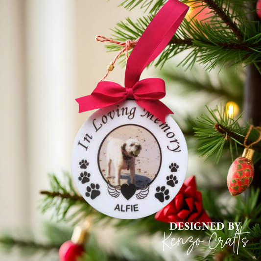 Personalised Pet Memorial Bauble | Rainbow Bridge Dog Keepsake