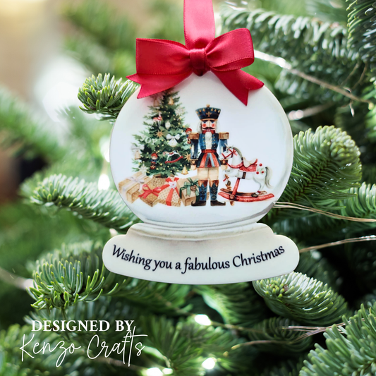 Personalised Christmas Tree Bauble – Nutcracker & Sugar Plum Fairy Keepsake