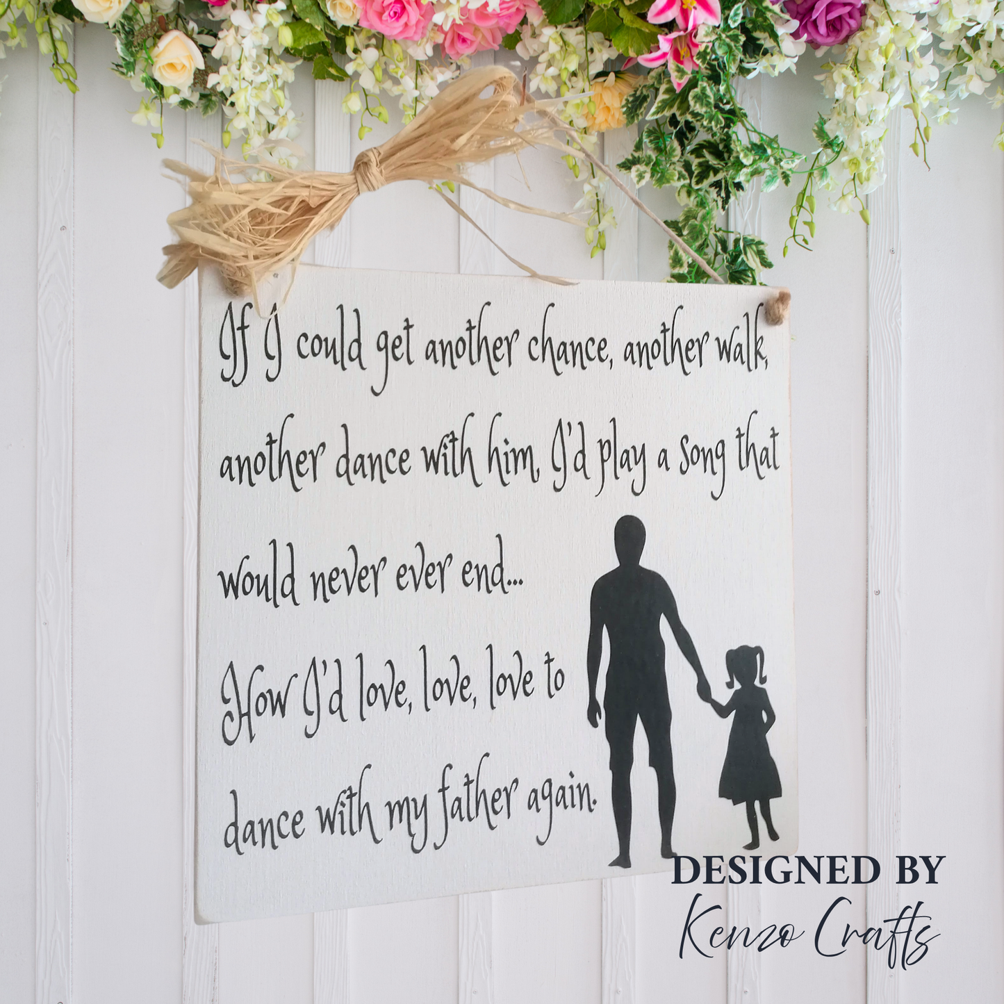 Handcrafted 'Dance With My Father' Memorial Keepsake Plaque