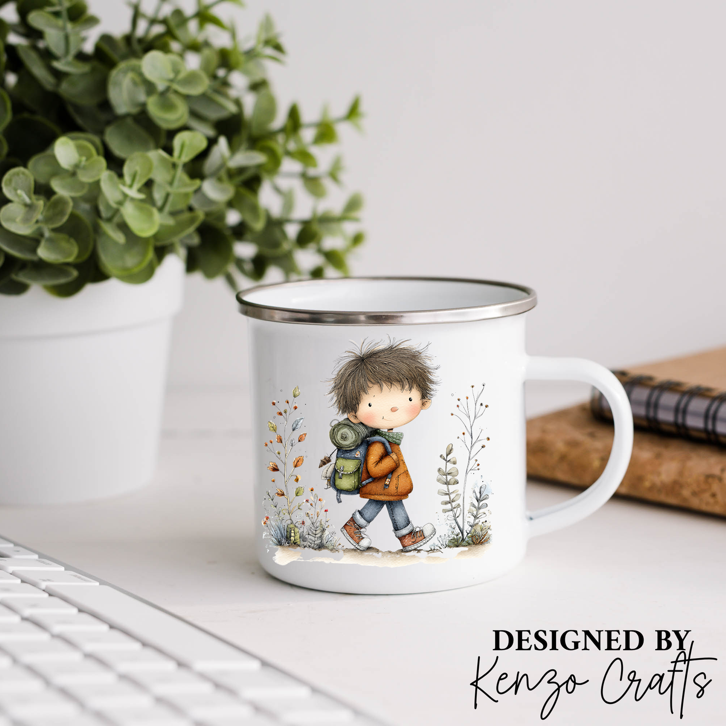 Personalised Kids Camping Mug – Enamel 11oz