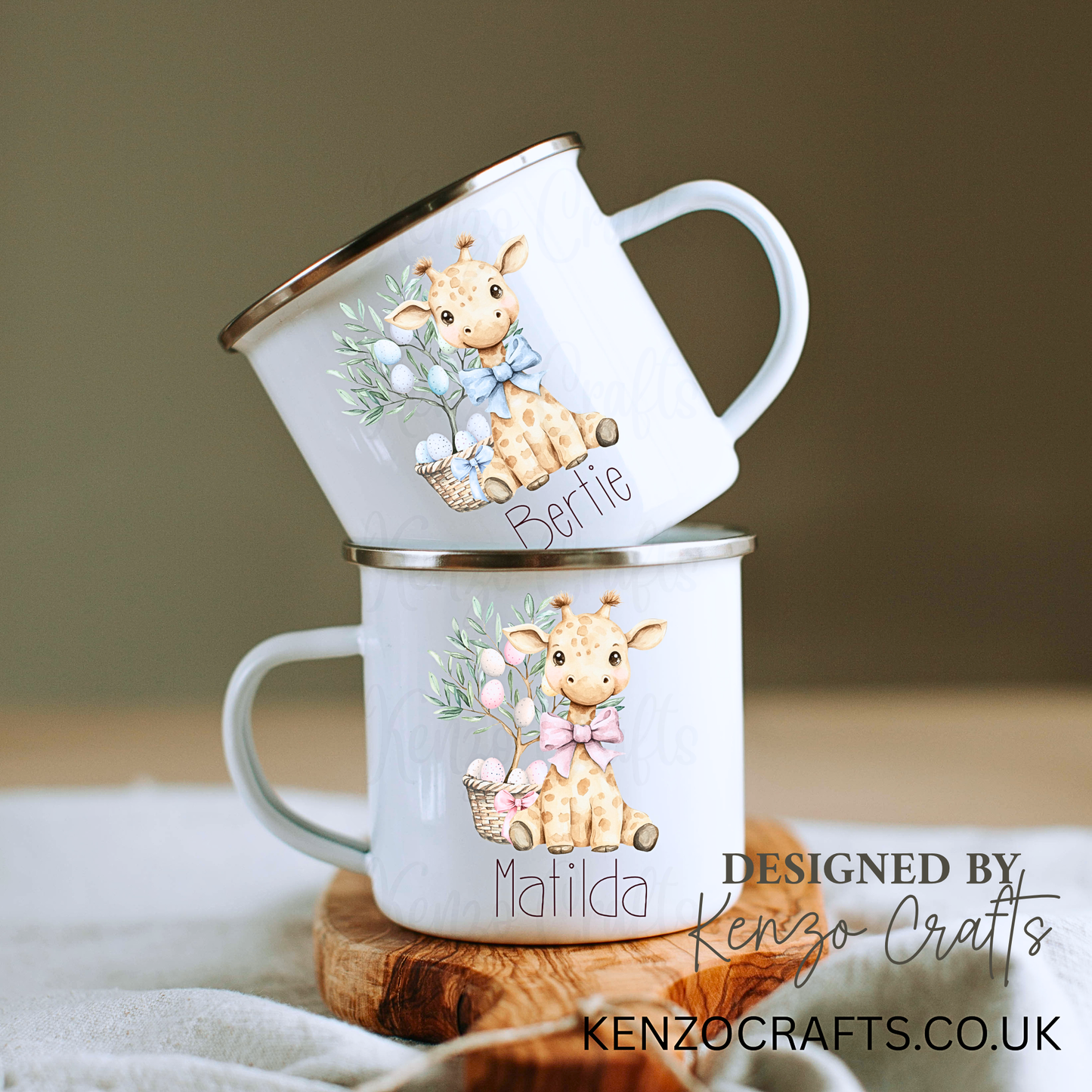 Kids Personalised Easter Mug | Enamel | Add a Name & Message