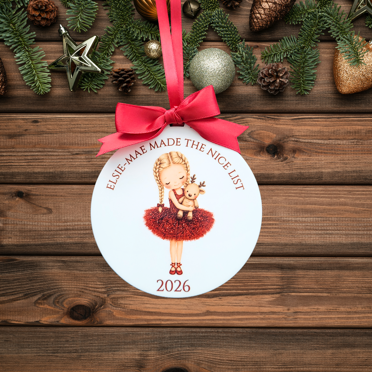Personalised Nice List Bauble | Christmas Tutu | Nutcracker Boy