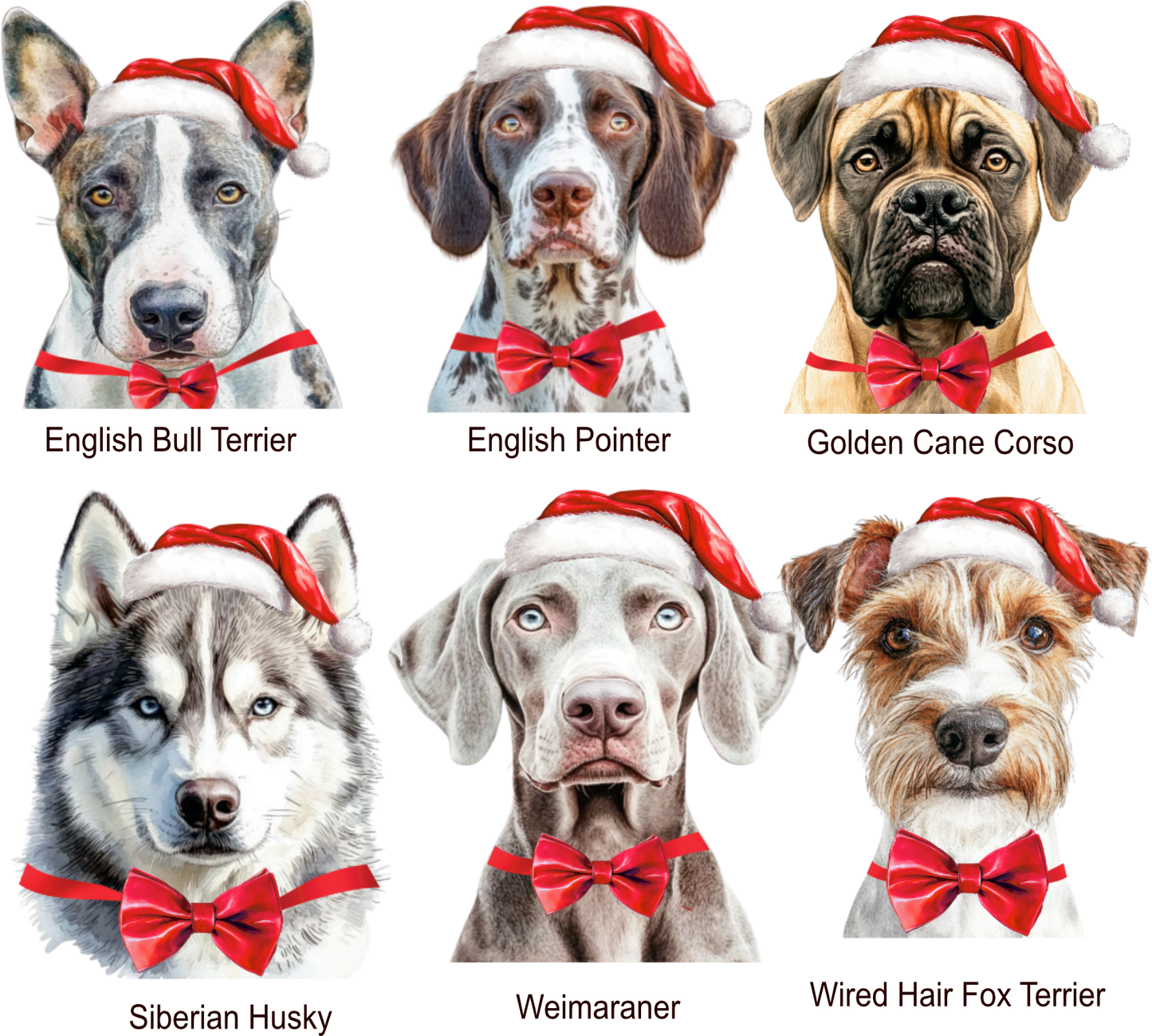 Personalised Dog Breed Santa Please Stop Here Acrylic Window Sign