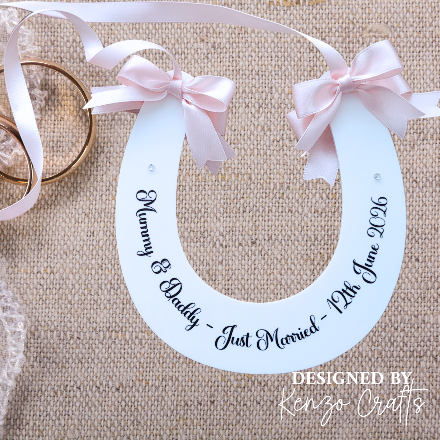 Personalised Wedding Horseshoe Keepsake | Lucky Bride & Groom Gift