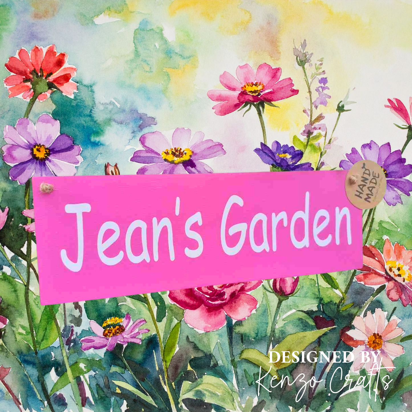 Personalised Wooden Garden Name Plaque | Handmade Outdoor Sign