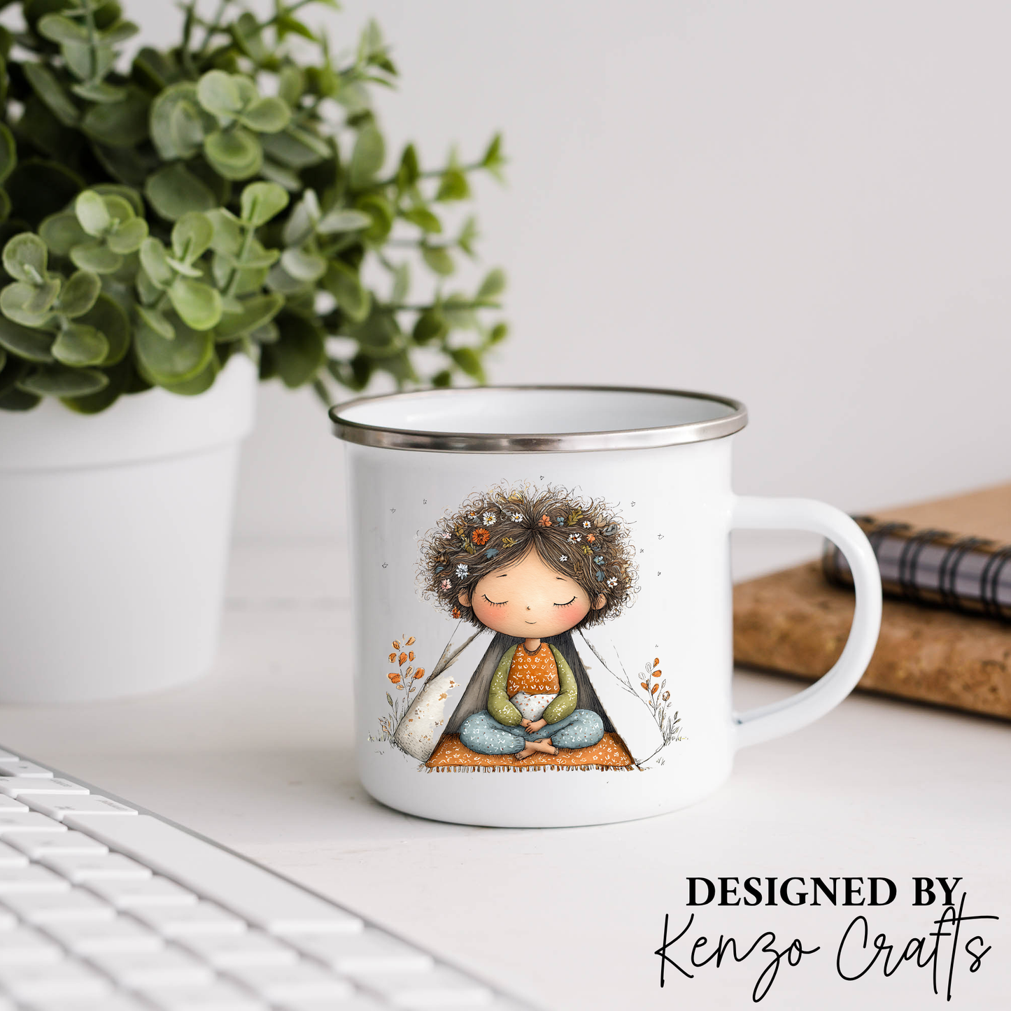 Personalised Kids Camping Mug – Enamel 11oz