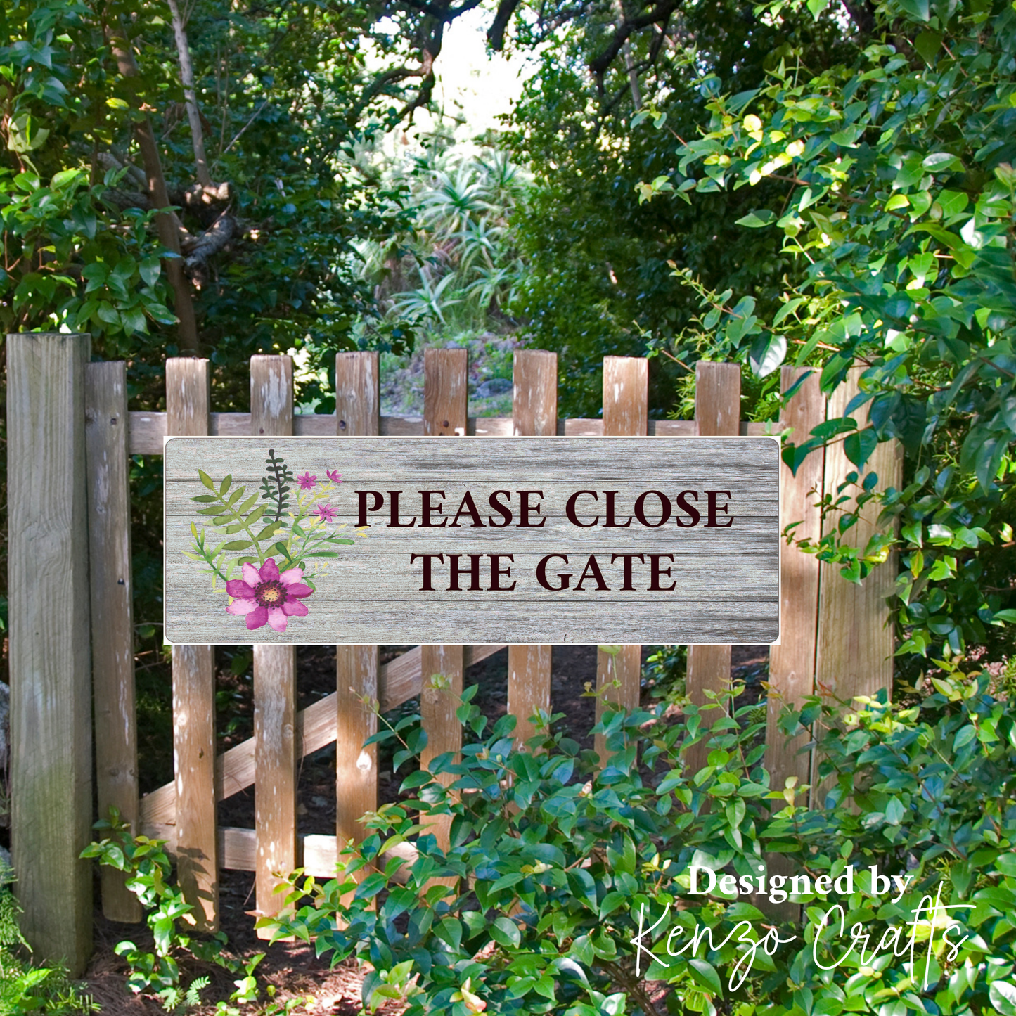 Custom Acrylic 'Please Close The Gate' Sign