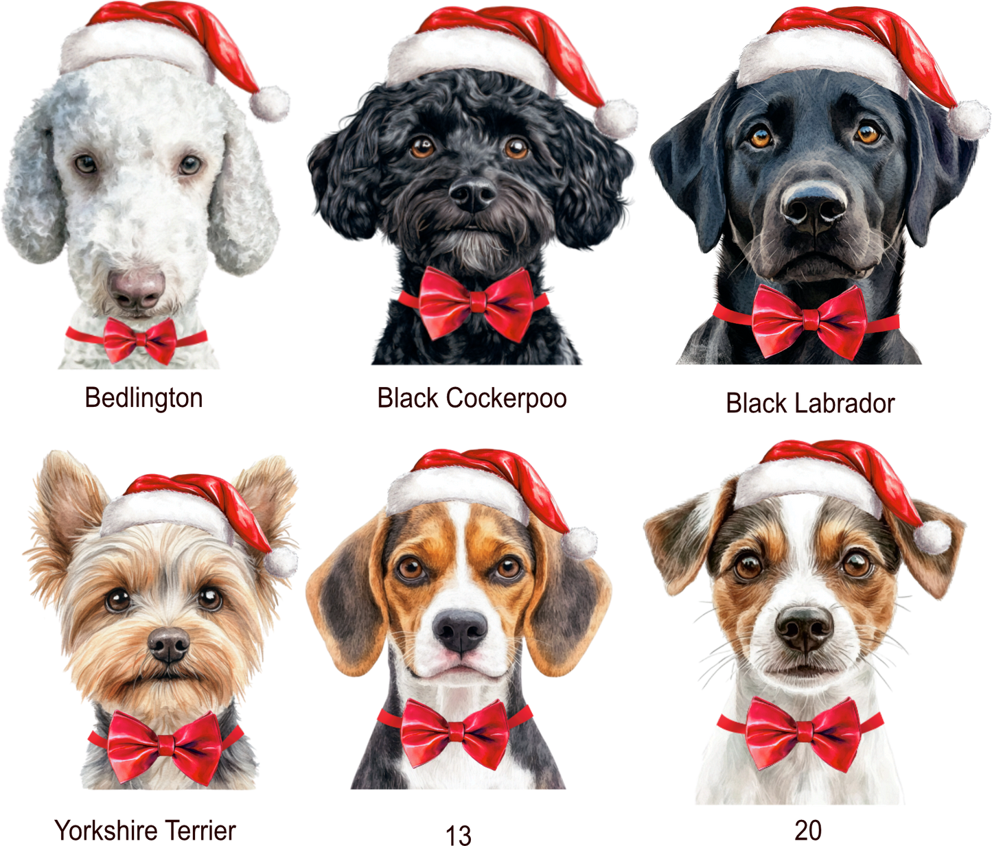 Personalised Dog Breed Santa Please Stop Here Acrylic Window Sign
