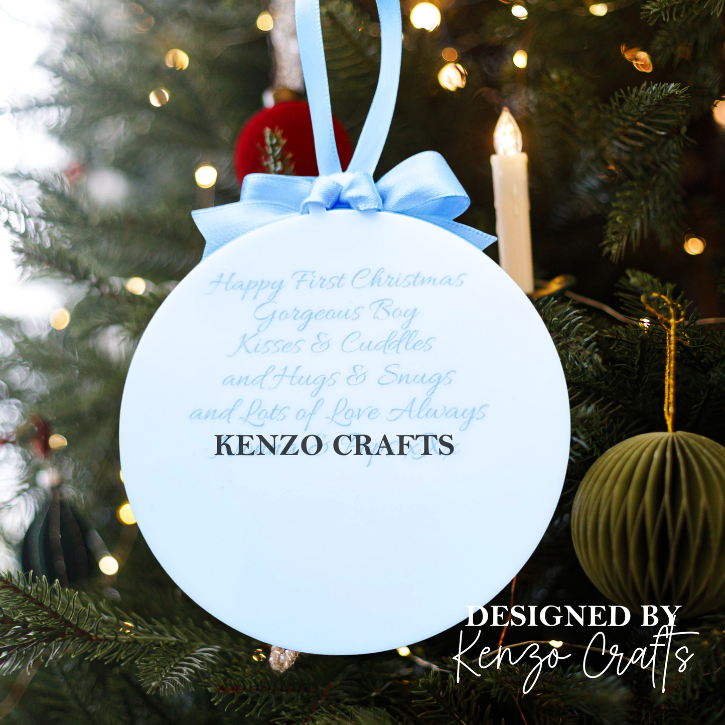 Personalised Baby's First Christmas Rabbit Bauble – Keepsake Decoration