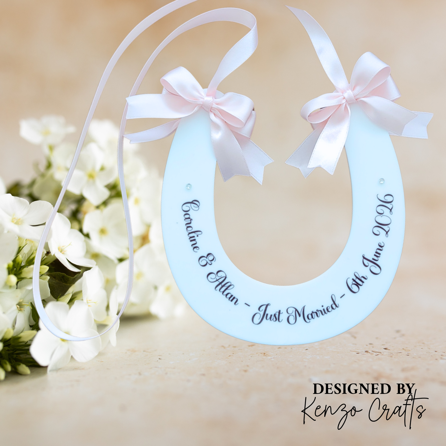 Personalised Wedding Horseshoe Keepsake | Lucky Bride & Groom Gift