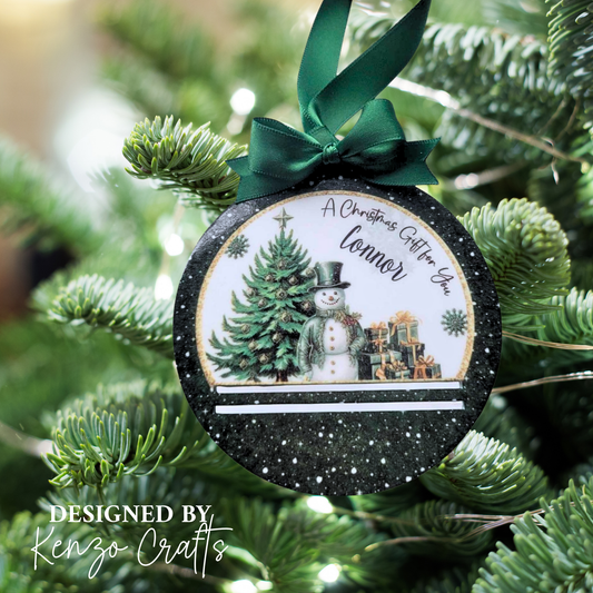 Personalised Christmas Money Wallet Bauble | Gift Cash in Style
