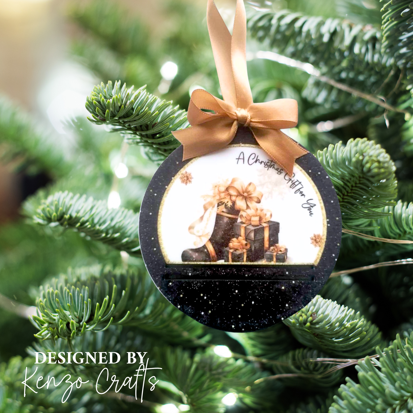 Personalised Christmas Money Wallet Bauble | Gift Cash in Style