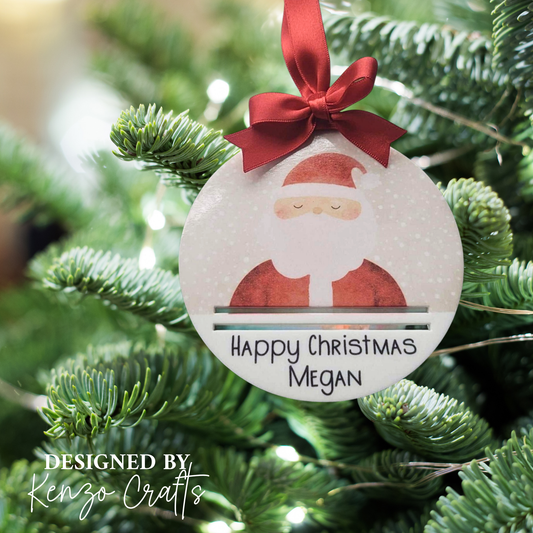 Personalised Santa Money Bauble - Christmas Tree Decoration Gift