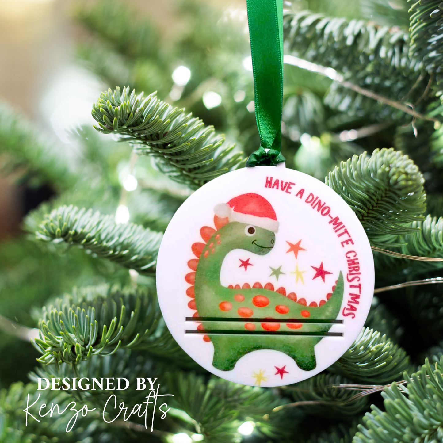 Personalised Dinosaur Money Bauble - Christmas Tree Decoration for Children