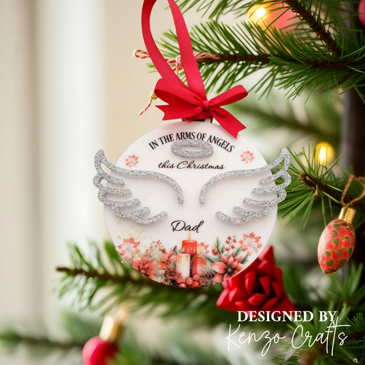 Personalised Memorial Hanging Decoration – Angel Wings Keepsake