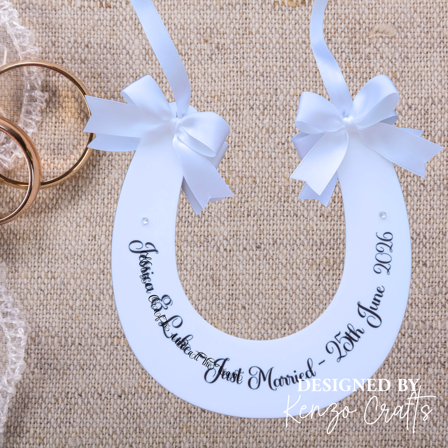 Personalised Wedding Horseshoe Keepsake | Lucky Bride & Groom Gift