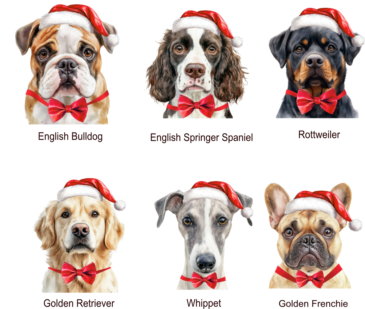 Personalised Dog Breed Santa Please Stop Here Acrylic Window Sign