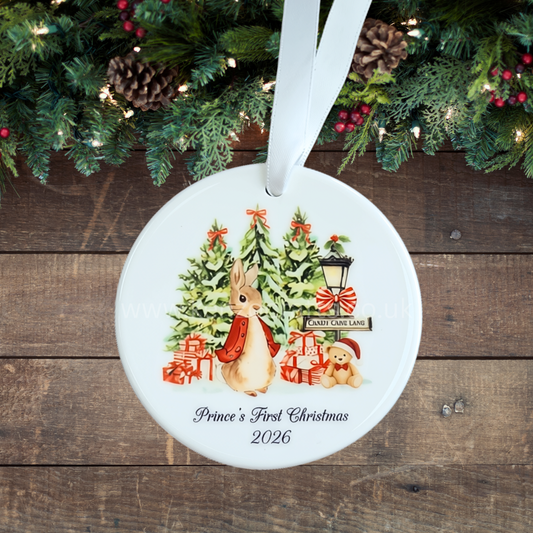 Personalised Baby’s First Christmas Festive Ceramic Ornament