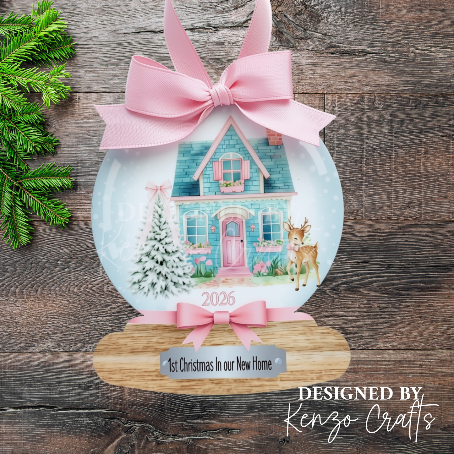 Personalised New Home PINK Christmas Bauble | First Home Keepsake Gift