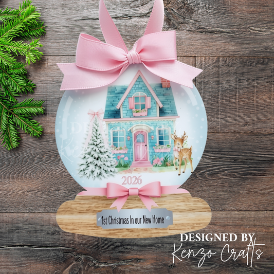 Personalised New Home PINK Christmas Bauble | First Home Keepsake Gift