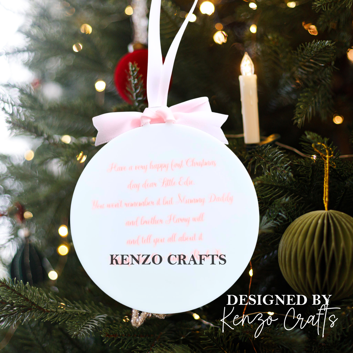 Personalised Baby's First Christmas Rabbit Bauble – Keepsake Decoration