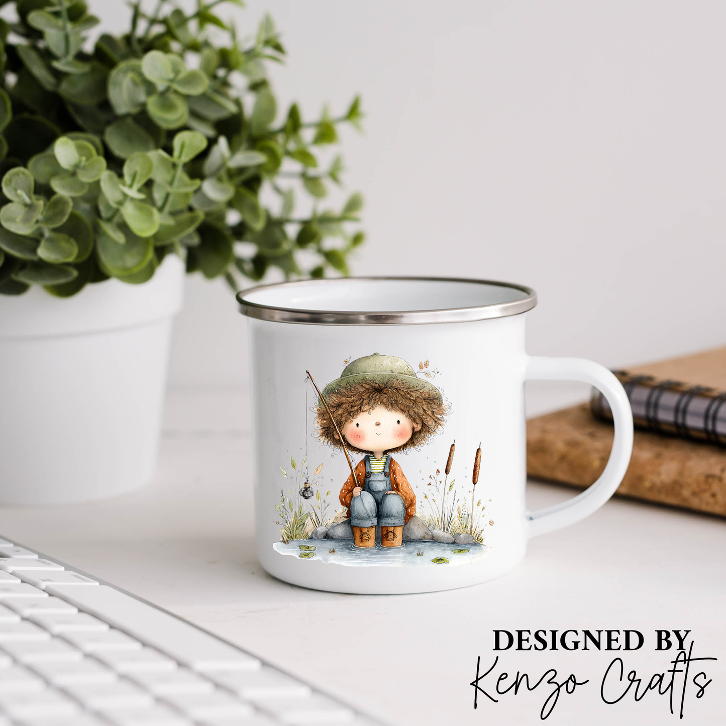Personalised Kids Camping Mug – Enamel 11oz